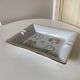 Old rectangular Limoges Porcelain Ashtray: Leaf designs signed GP