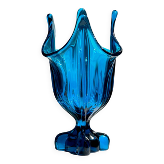 Vase amphore en verre viking des années 1960
