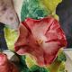 Lampe Chaumette en Barbotine motifs fleurs