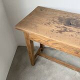 Solid oak work table console 220cm