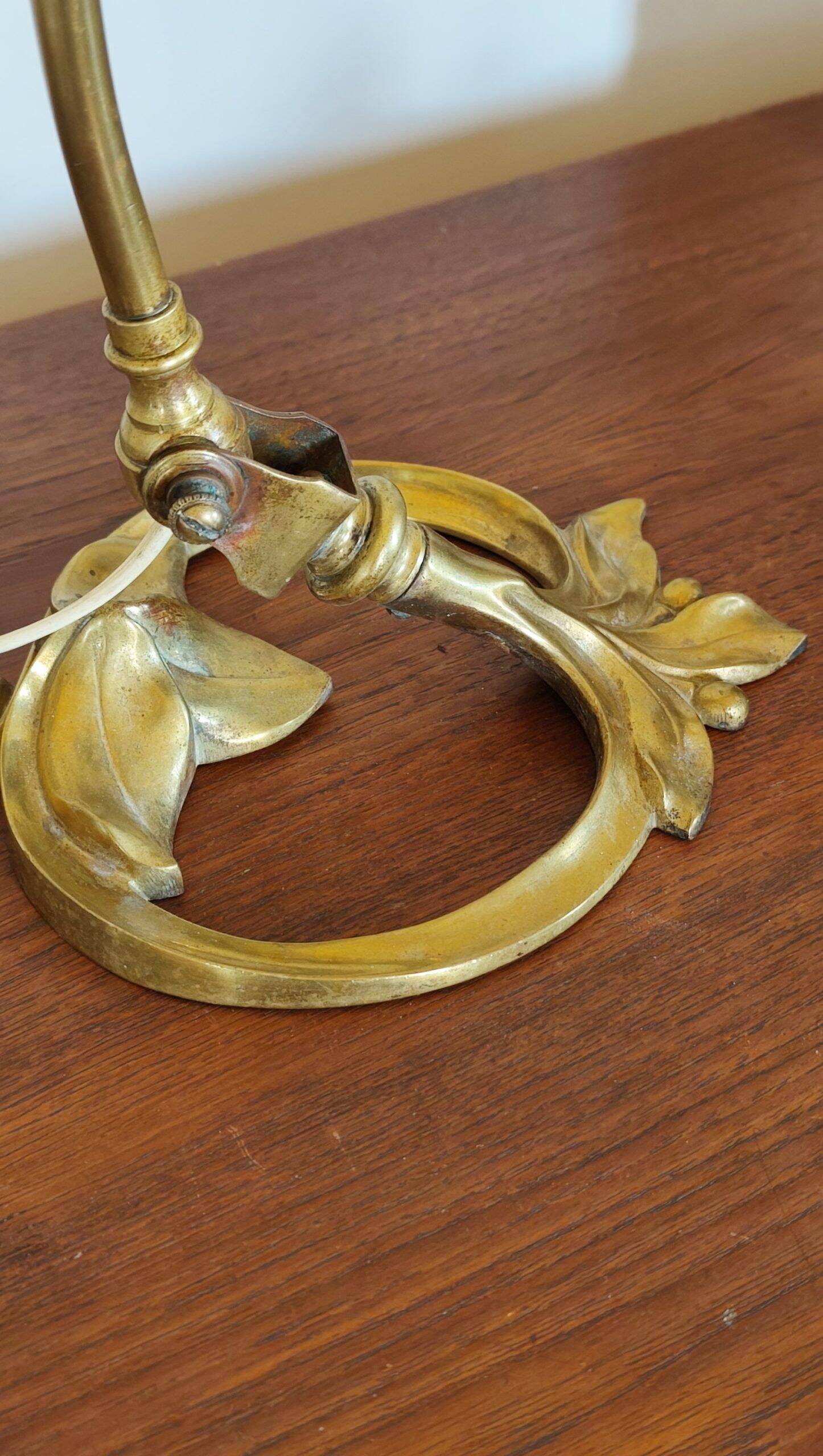 Art Nouveau table lamp + Art Deco globe