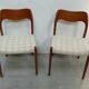 Two Teak Chairs Modell 71 by JLM Møllers Denmark, Niels Otto Møller 60s