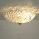 Vintage Murano Glass Sconce: Pearl Glass Wall Lamp / Handmade Flush Mount
