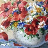 Watercolor bouquet of poppies