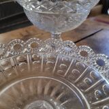 Trio of antique openwork pressed glass bowls – France, 1920–1940