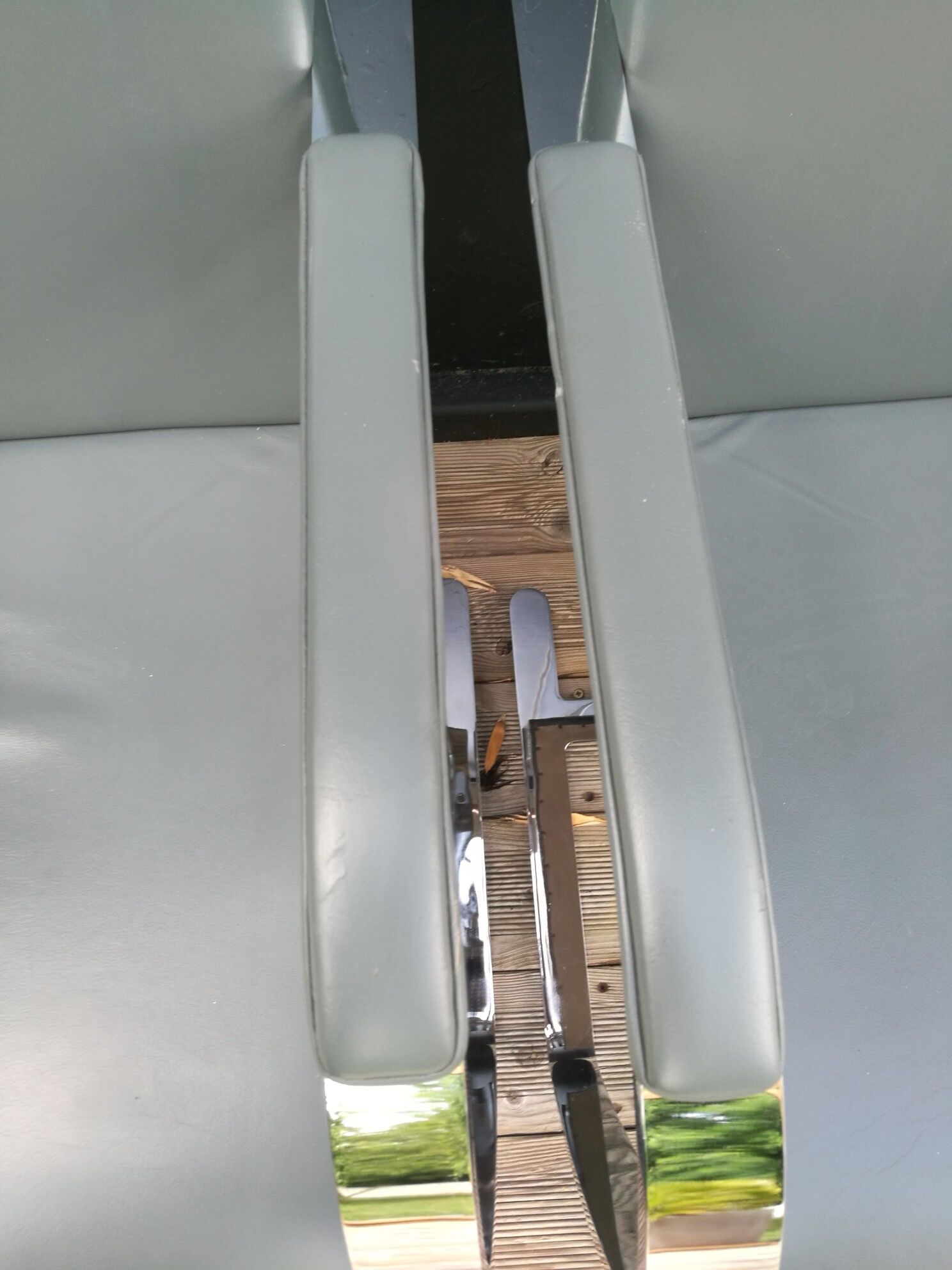 Gray skai chrome design armchair