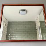 Vintage Rectangular Wall Mirror Teak Frame