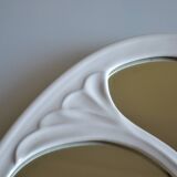 Oval mirror in art nouveau jugendstil style in enamelled cast iron 49 x 29