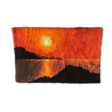 Vintage wall tapestry carpet 1970 wool