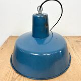 Industrial Blue Enamel Factory Pendant Lamp, 1960s