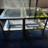 Set of 2 LANCEL limited edition glass coffee tables