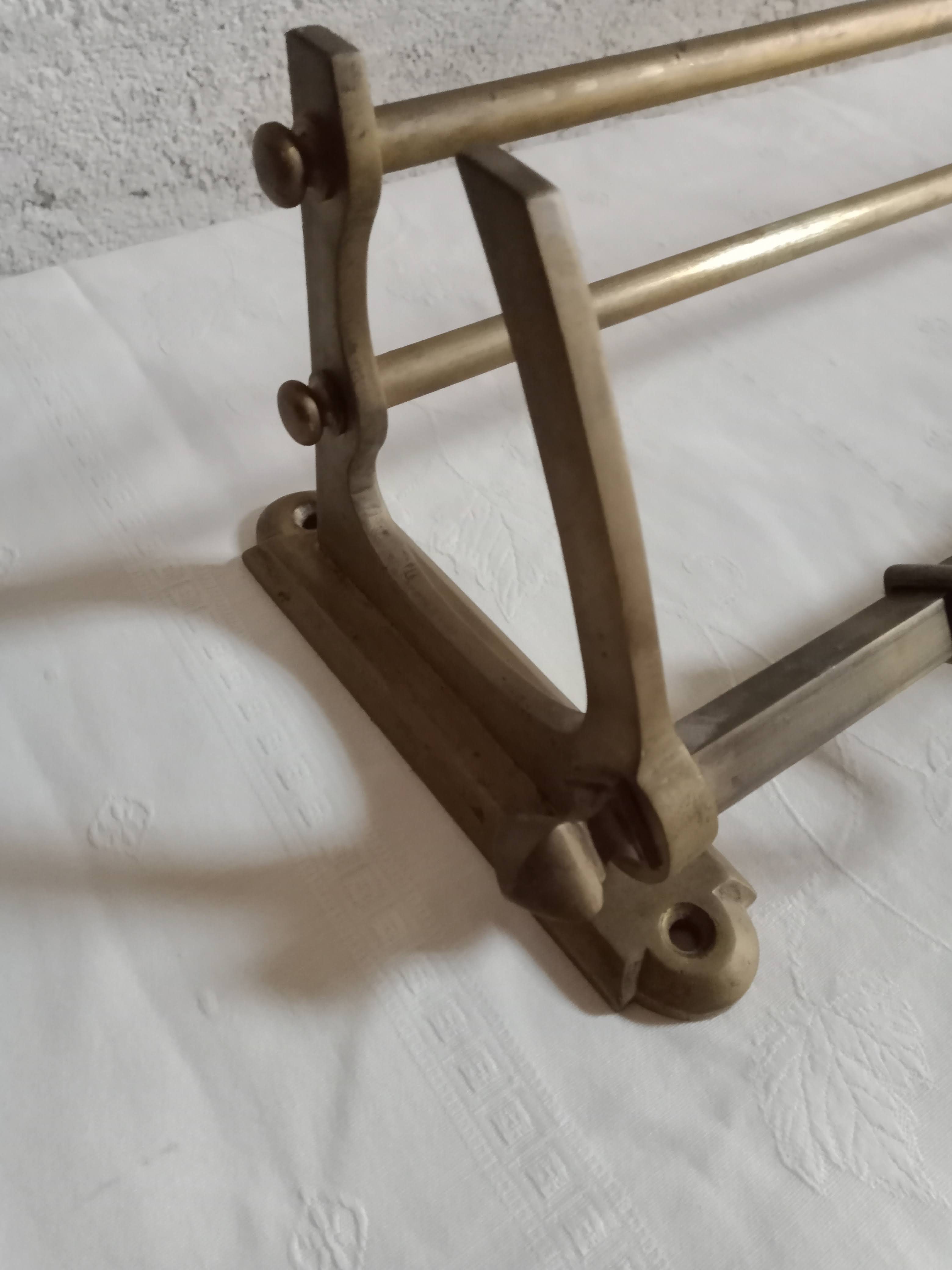 old brass wall coat rack
