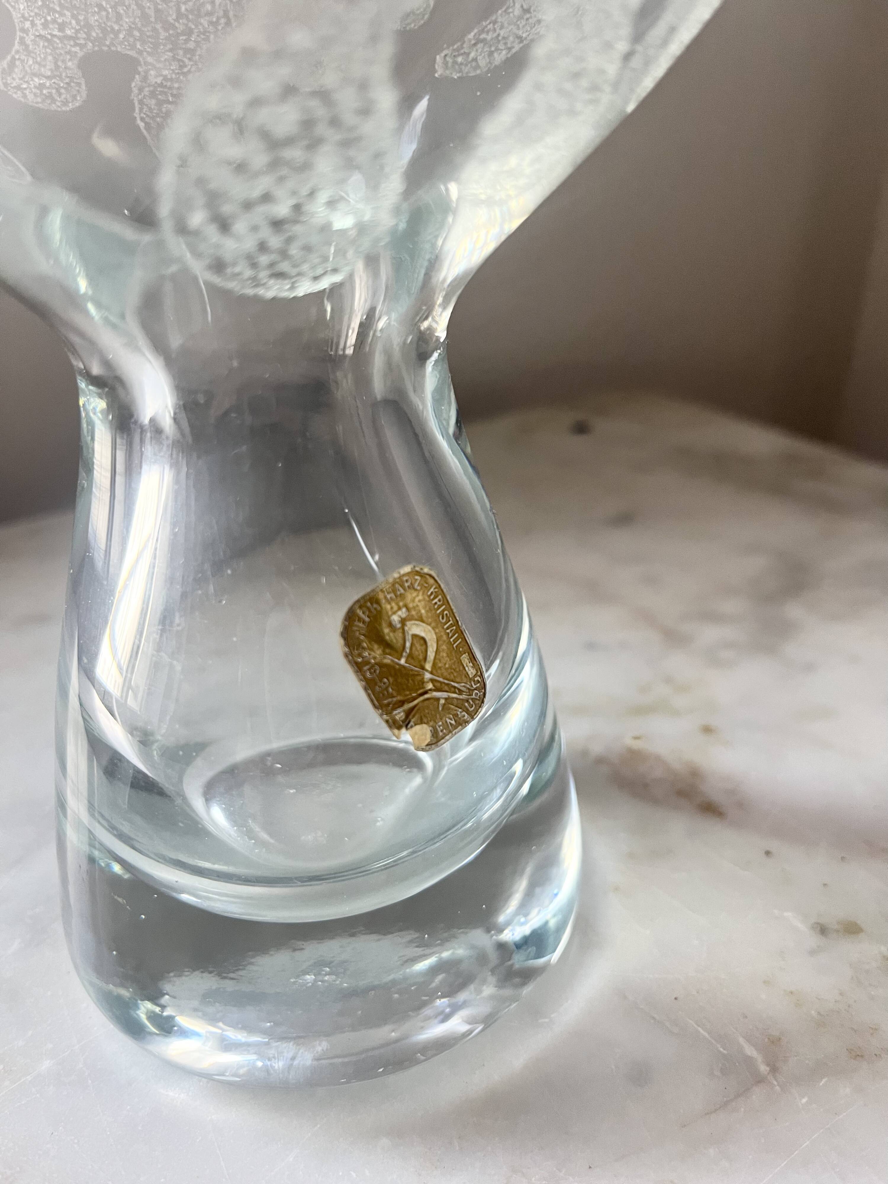 Vintage Art Glass Vase by Marita Voigt for Ilmenau, DDR East Germany