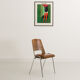 Set of 3 Jomain Baumann chairs, seat in imitation cognac leather, circa 1960