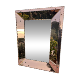 Beautiful coppered vintage Art Deco mirror, signed and dated