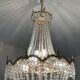 Balloon chandelier in bronze and crystal pendants