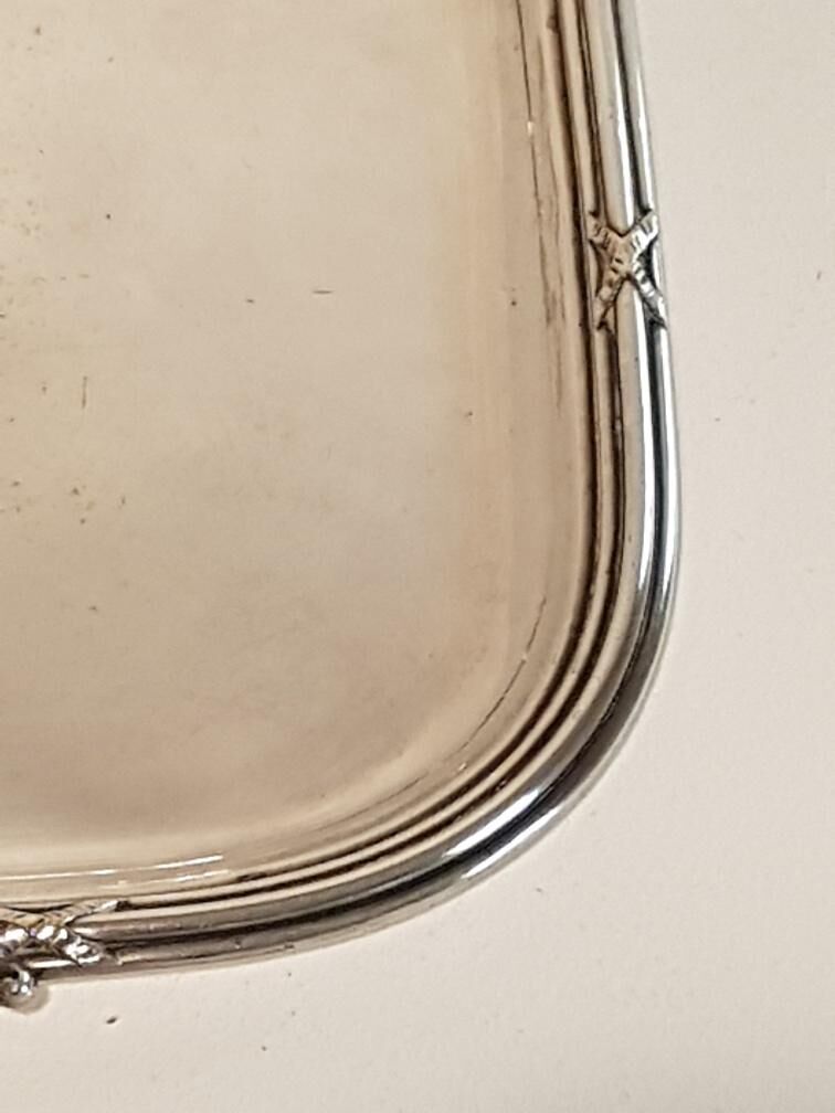 Louis XVI style silver metal tray