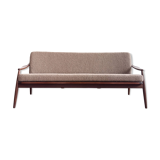 Mid Century Sofa par Hartmut Lohmeyer, teck et cannage