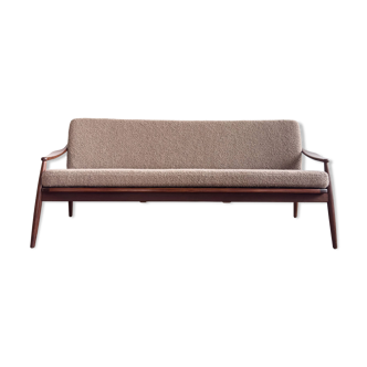 Mid Century Sofa par Hartmut Lohmeyer, teck et cannage