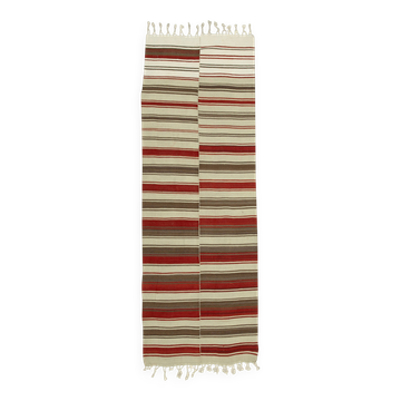 Turkish Handmade Vintage Anatolian Kilim 111 cm x 330 cm