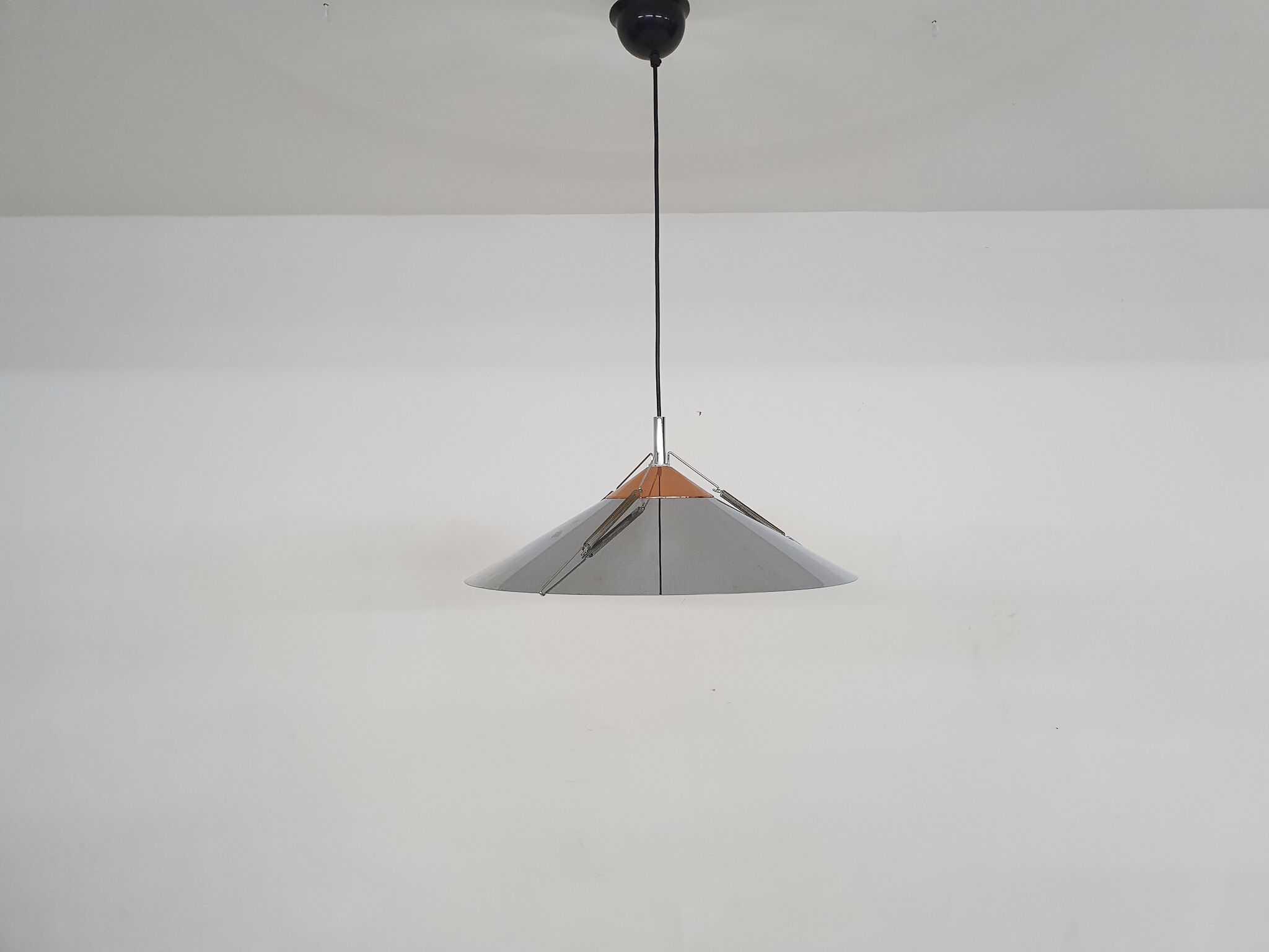 Silver and copper colored pendant light, 1970's