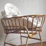 Rattan couffin on stand