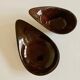 Paire de raviers gigogne 1960 futuriste Faience de Salins faux bois Bahamas