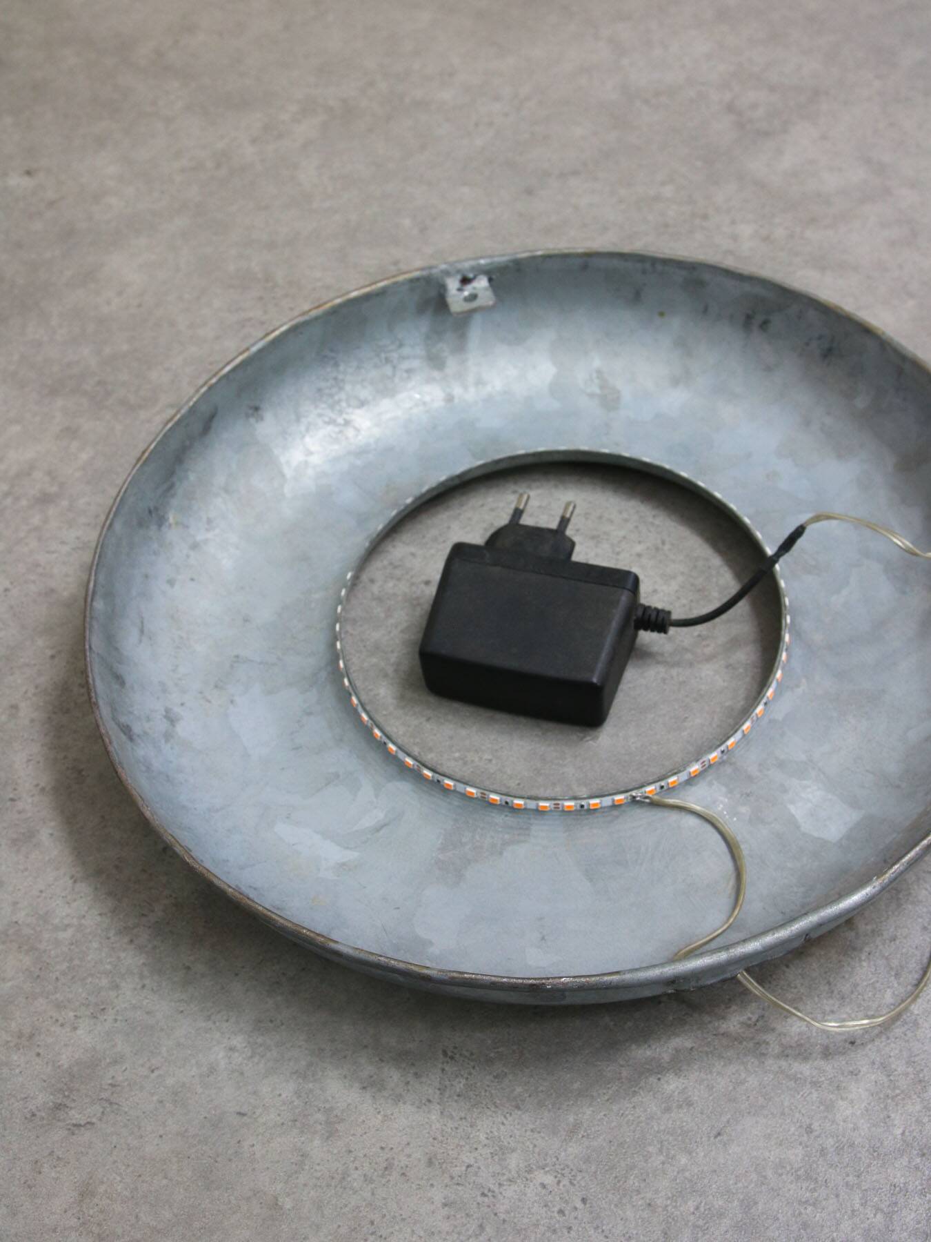 Vintage Italian Metal Donought Wall Lamp