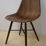 4 chairs in abs, wood and metal