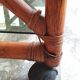 Bamboo coffee table on casters