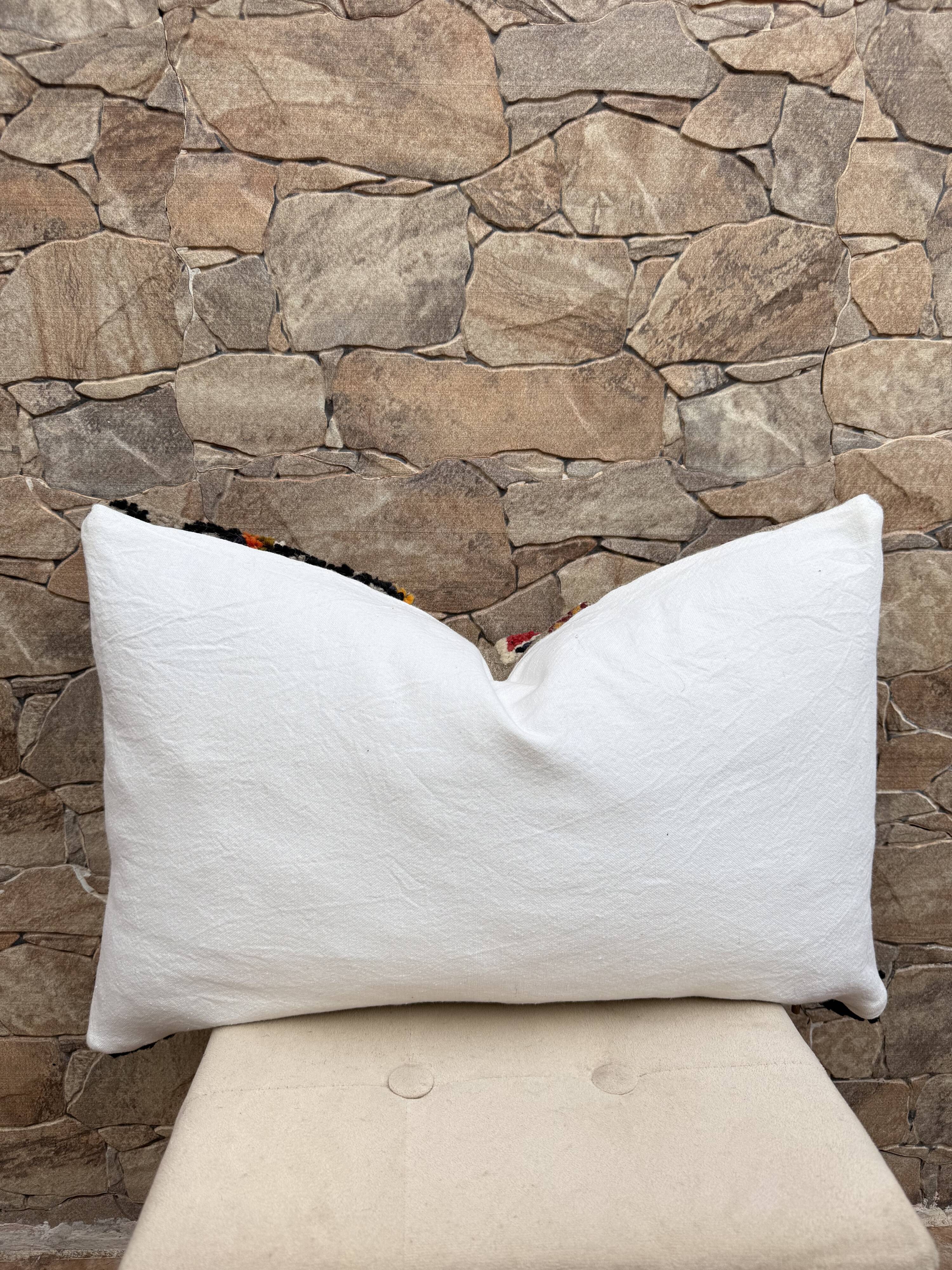Housse de coussin faite main | Coussin Kilim bohème | Décoration berbère ma