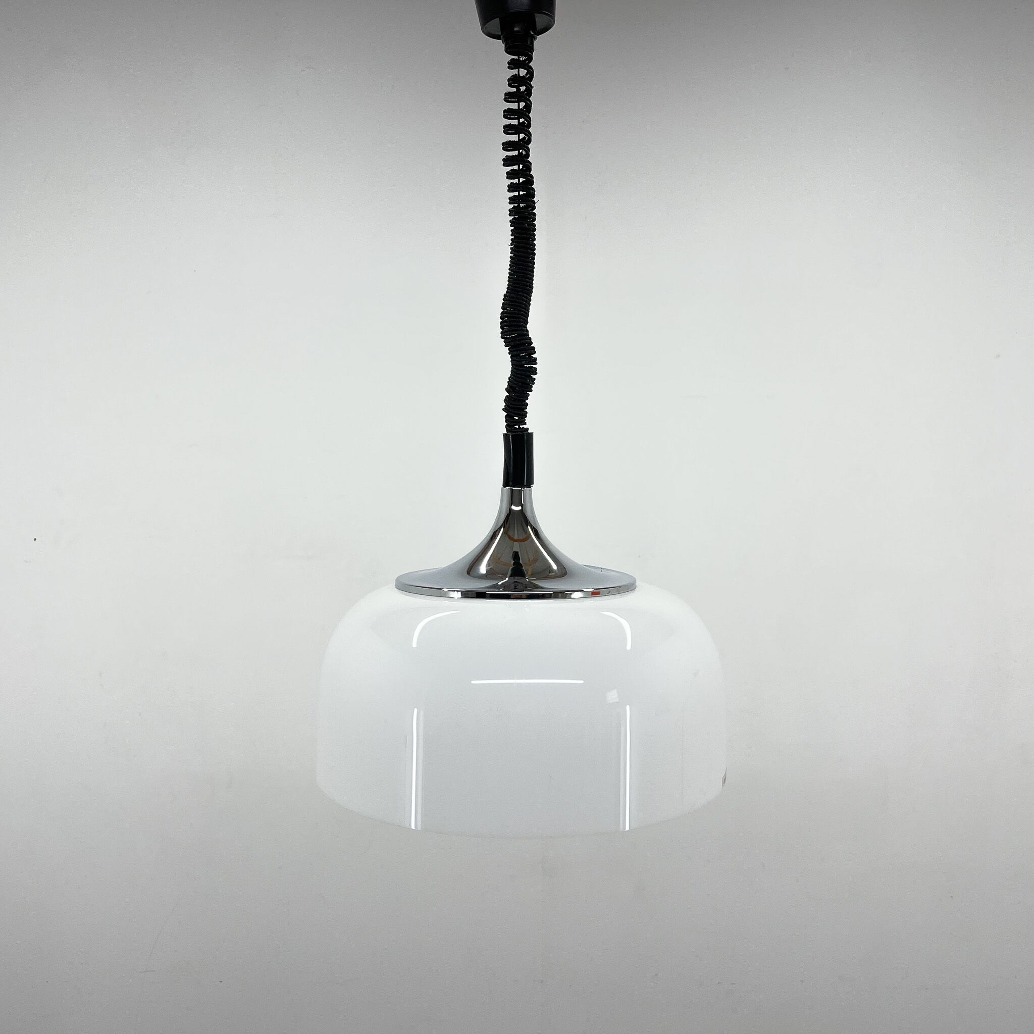 Mid Century White Pendant by Harvey Guzzini for Meblo, Italy