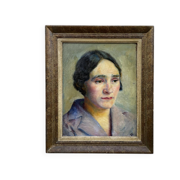 Portrait de femme moderniste, huile sur panneau, vers 1930