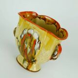 Art déco vase 1930s ceramic dumler breiden drip glaze double handle