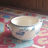 soupière, plat de forme en porcelaine  Sarguemines France décor Royat