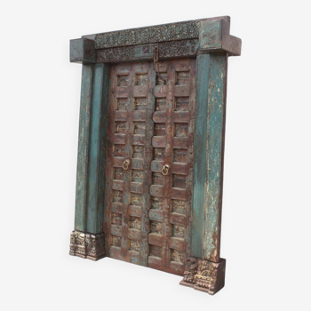 Ancient Indian Door in Old Teak