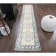 Vintage Turkish Oushak handmade wool cotton yellow runner rug 78x328