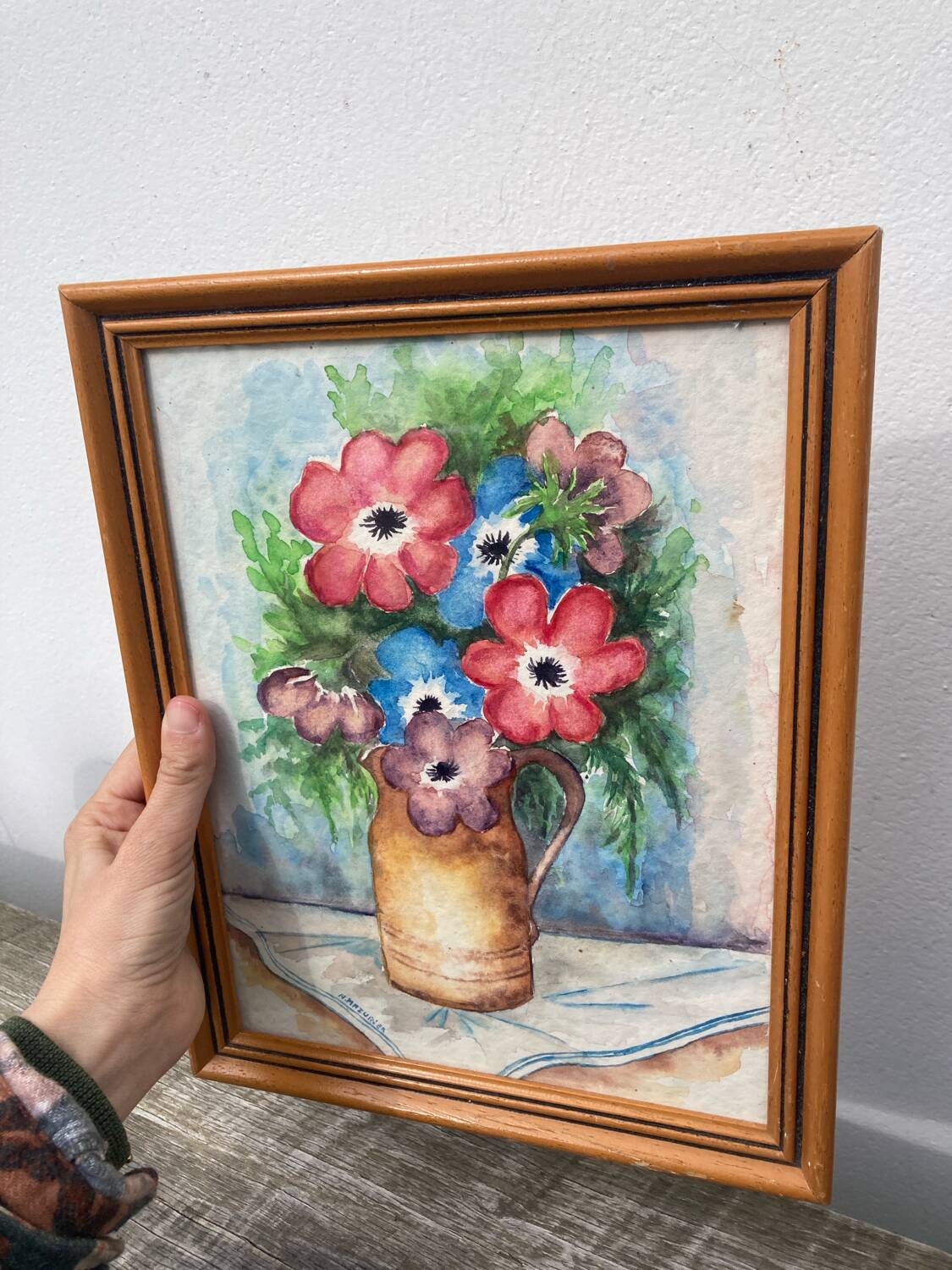 Nature morte bouquet aquarelle sur papier