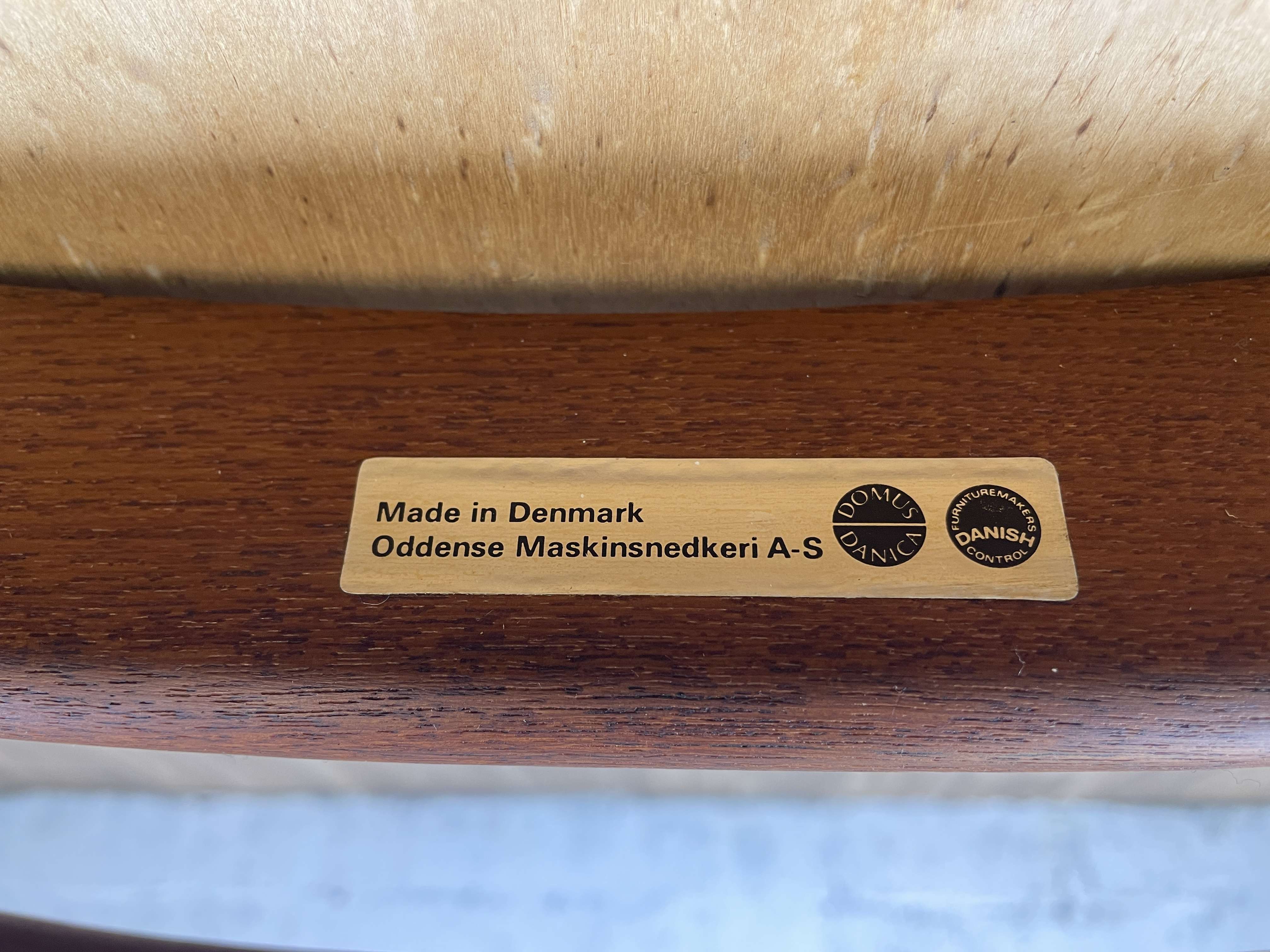 Vintage Scandinavian chair by Erik Buch for O.D. Møbler, in teak and plaid fabric, 60s