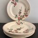 5 assiettes à dessert Digoin Sarreguemines, modèle Aigues Vives, 1940