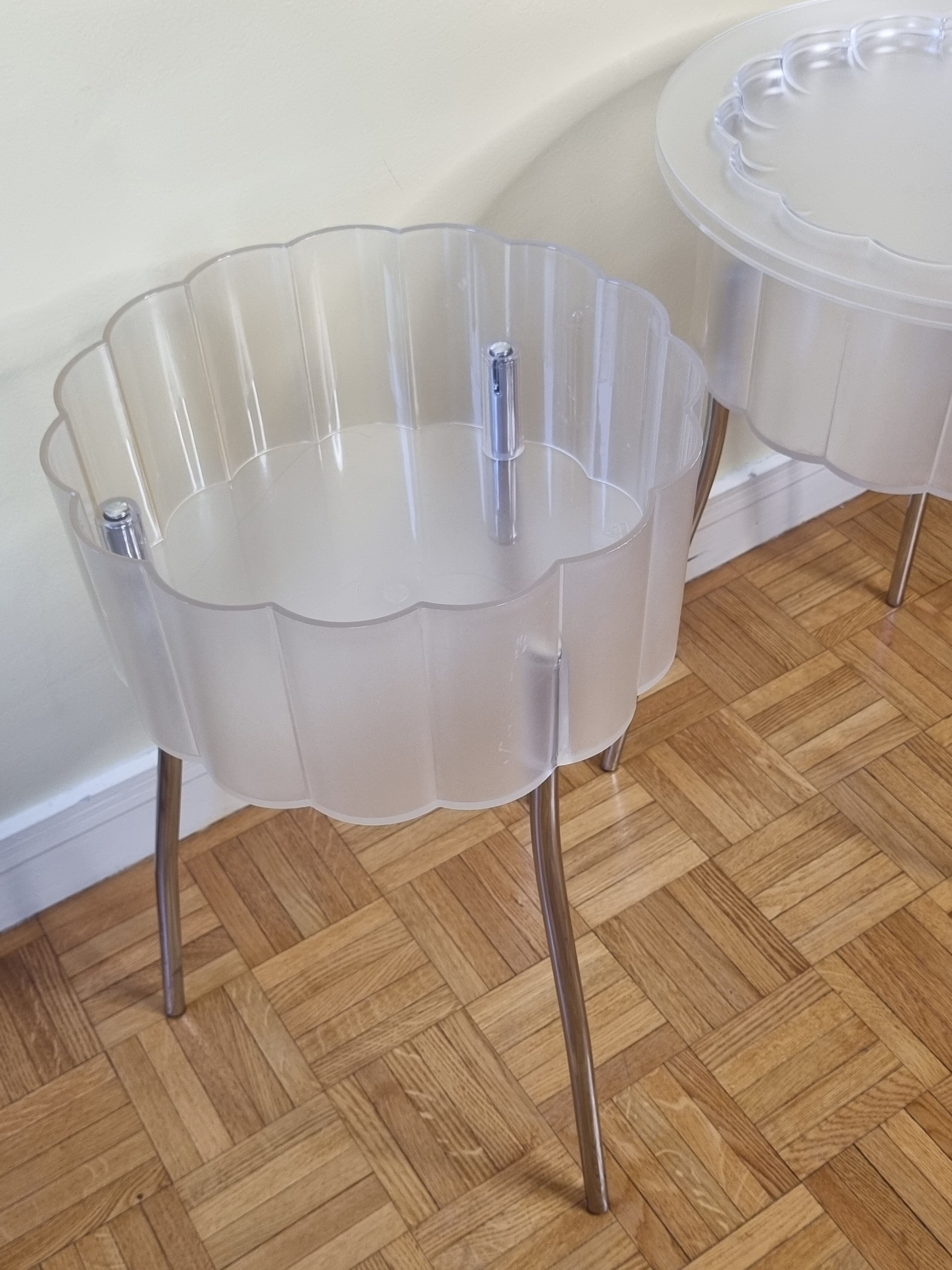 Pair of Hatten side tables with serving top, Swedish design Ehlén Johansson