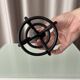 Vintage Black Wrought Iron Candle Holder – Sculptural Brutalist Design
