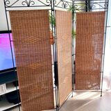 Wrought Iron and Rattan Screen