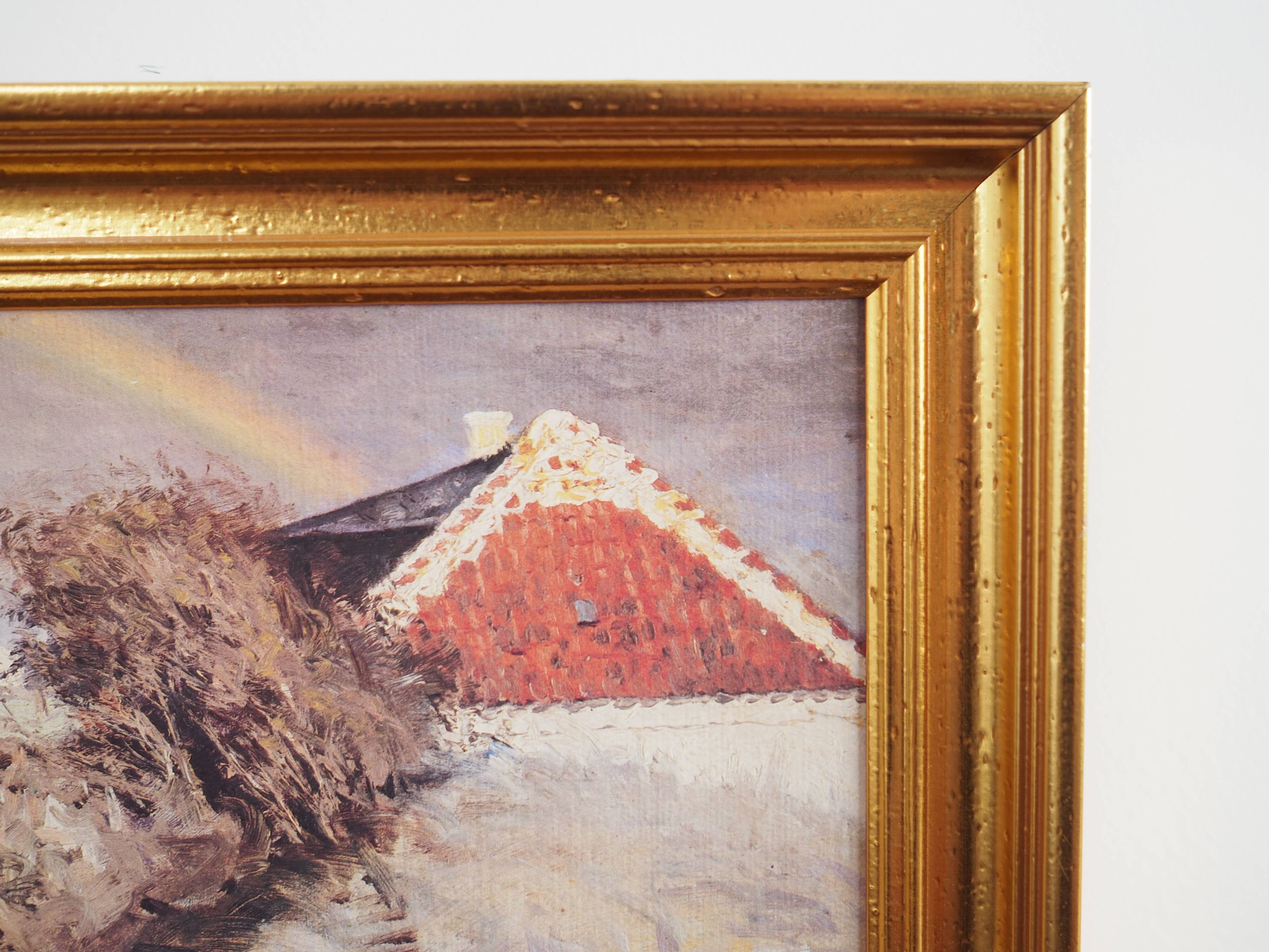 Painting „The Rainbow over the Village”, Scandinavian design, 1960s