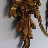 Pair of carved giltwood sconces, Italy