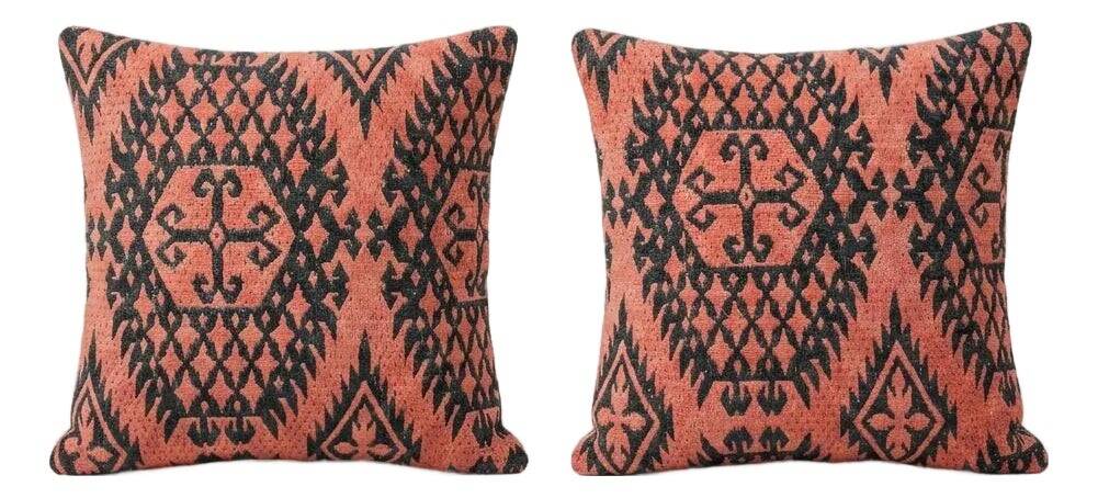 Set of 2 vintage kilim cushion covers 41x41 cm