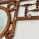 Curved Wooden and Brass Wall Coat Rack, Arts & Crafts, Austria, glass