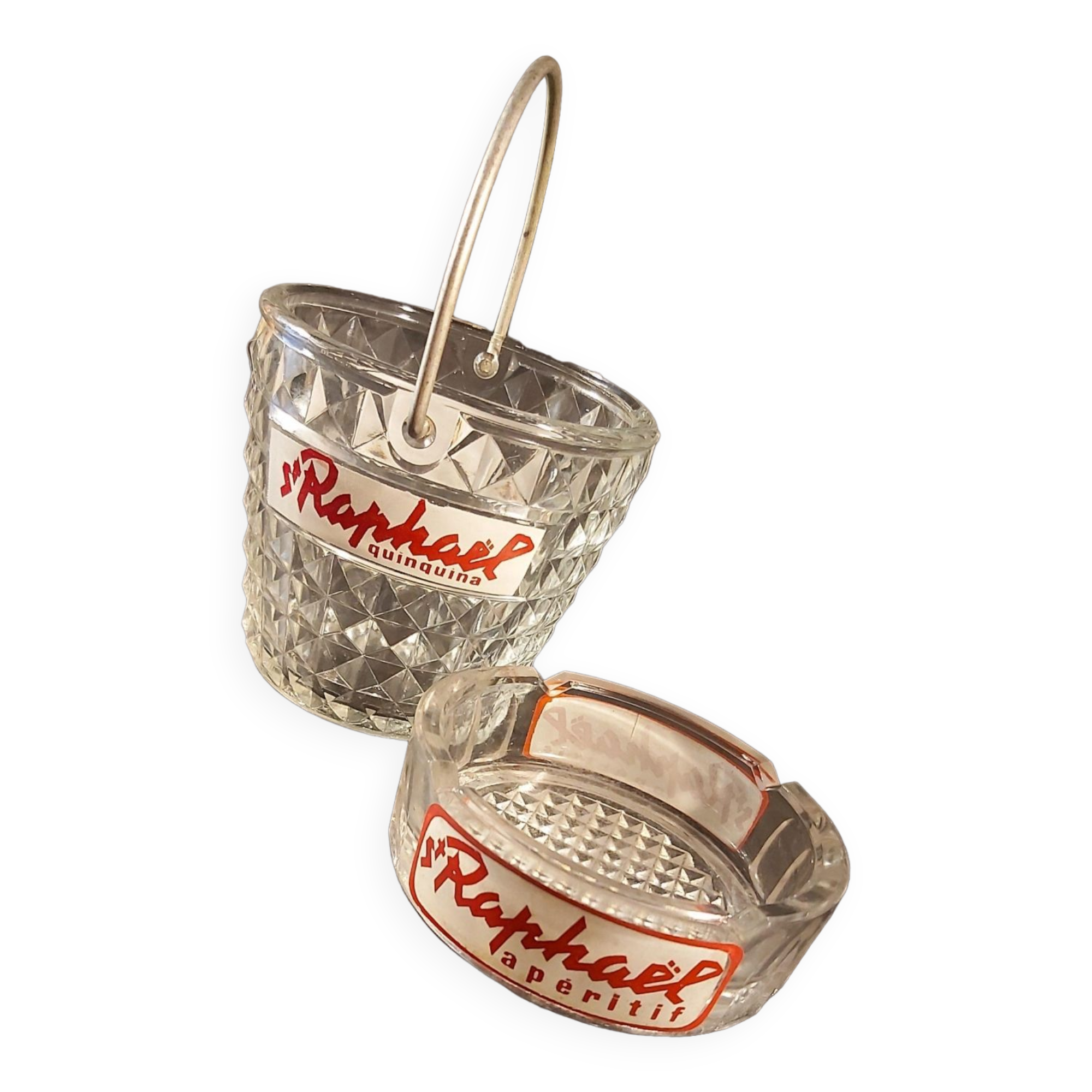 Ashtray and ice bucket advertising St Raphaël