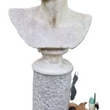 Large bust of apollo in cut stone height 45 cm