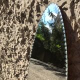 Long oval beveled mirror 60x17cm